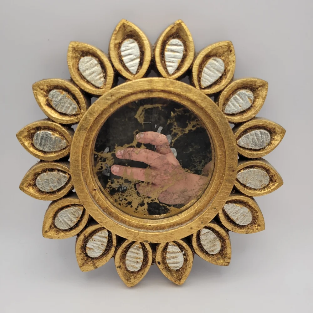 Gold and Silver Sunburst Wall Mirror